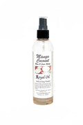 Bottle of Mango Coconut Royal Oil on a white background