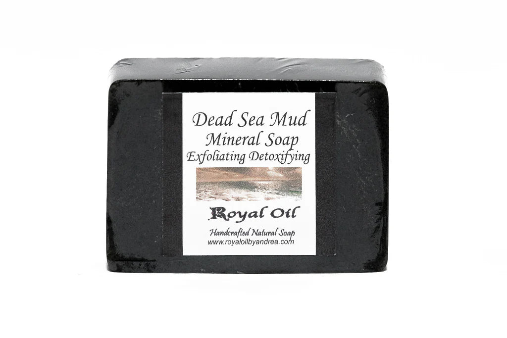 Dead Sea Mud Mineral Soap with label on a white background