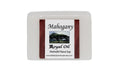 Bar of soap with 'Mahogany Royal Oil' label on a white background