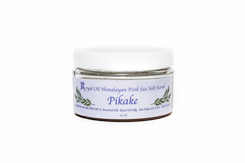 Jar of Pikake Royal Oil Himalayan Pink Sea Salt Scrub on a white background